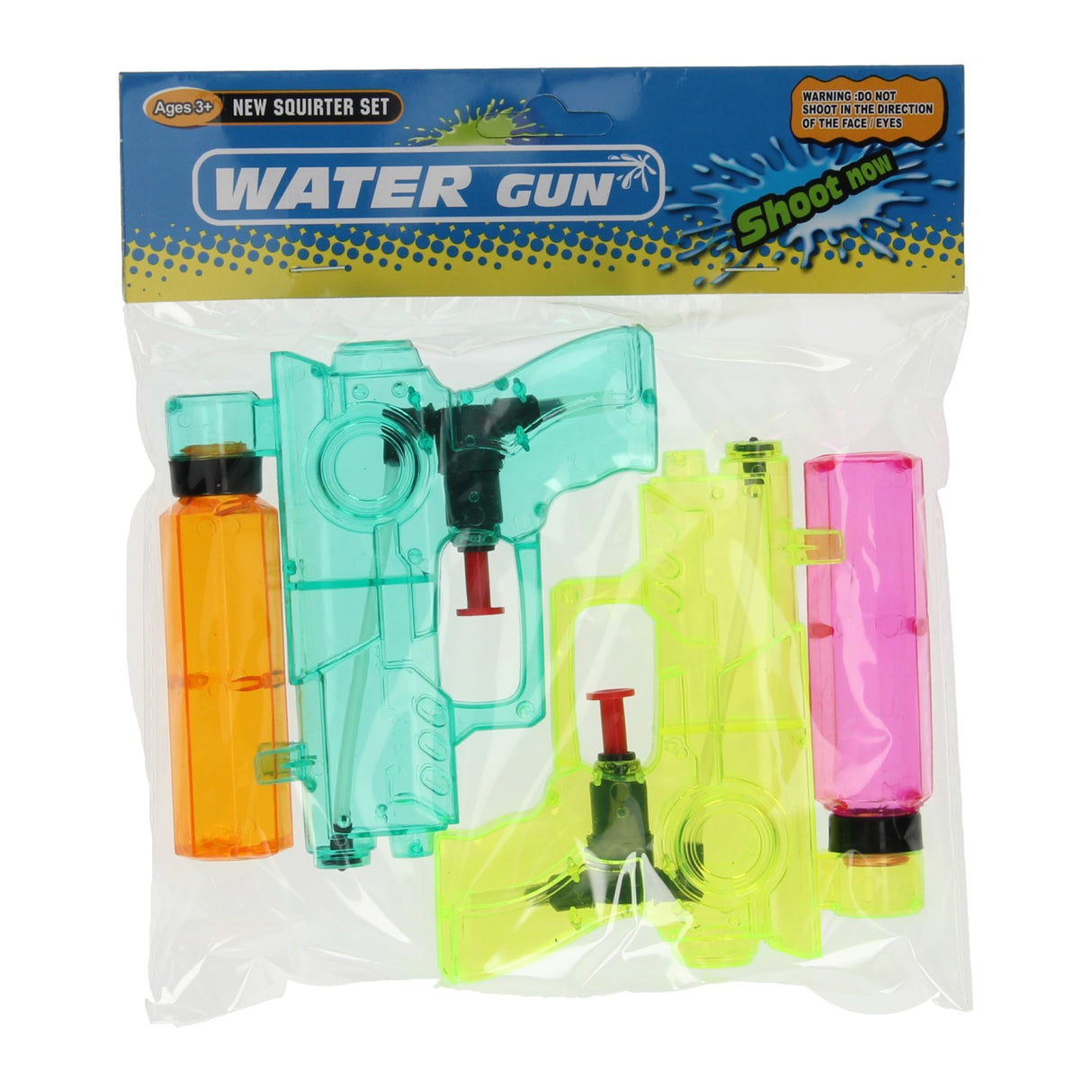 Transparent water pistols, 2 pcs.
