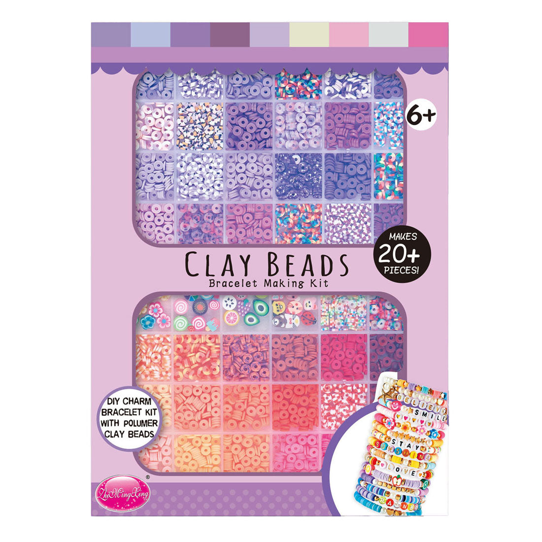 Lilás-rózsaszín árnyalatú polimer gyöngyök