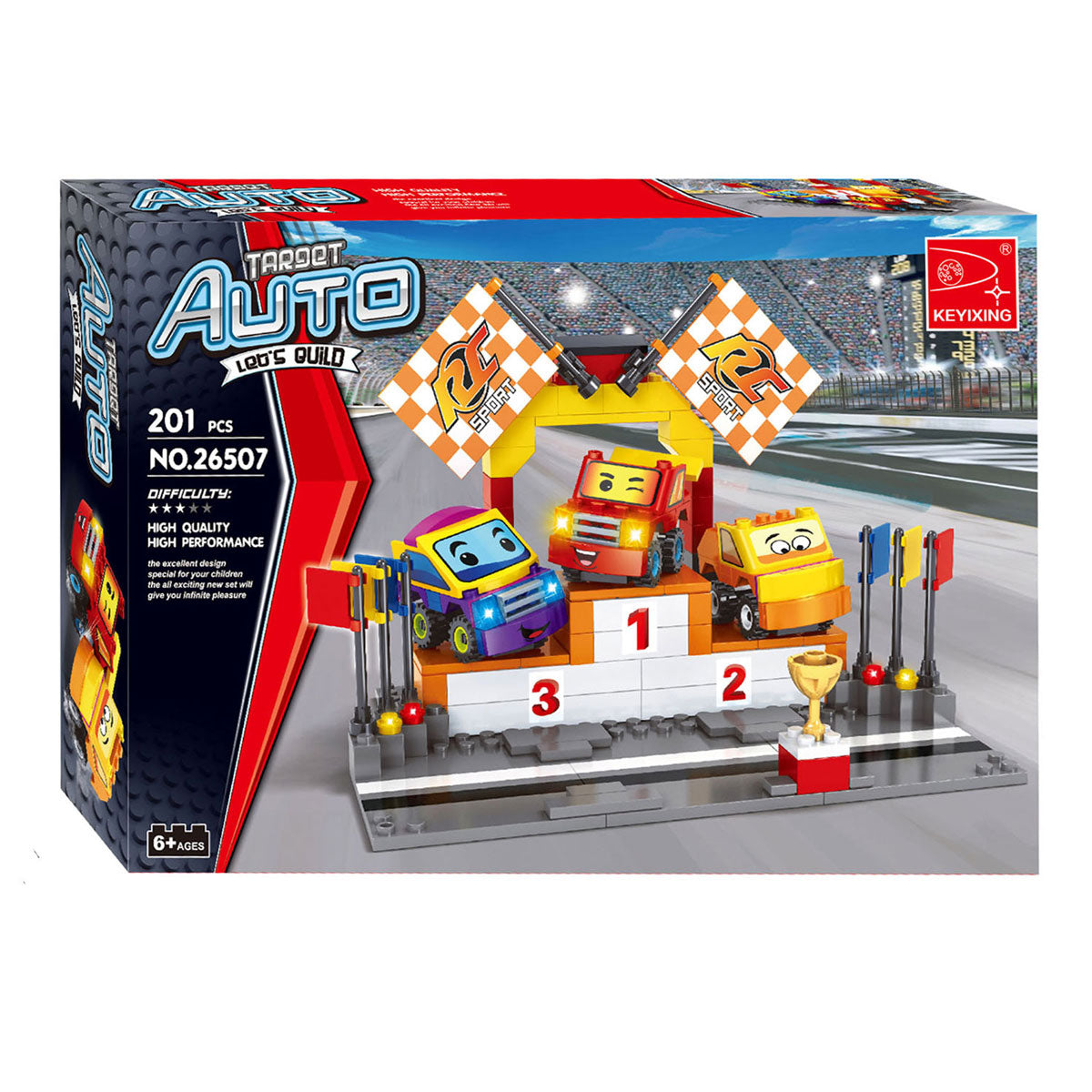 Juego de construcción de automóviles - 201 piezas.