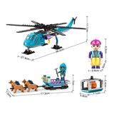 Set da costruzione slitta trainata da cani elicottero Polar Mission - 248 pz.