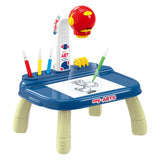 Drawing projection table blue