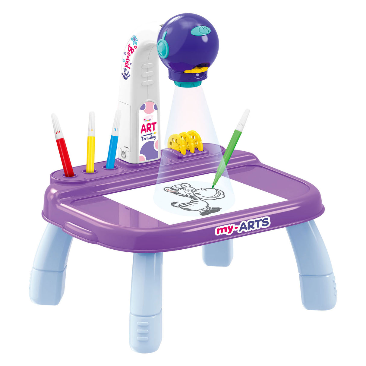 Purple drawing projection table