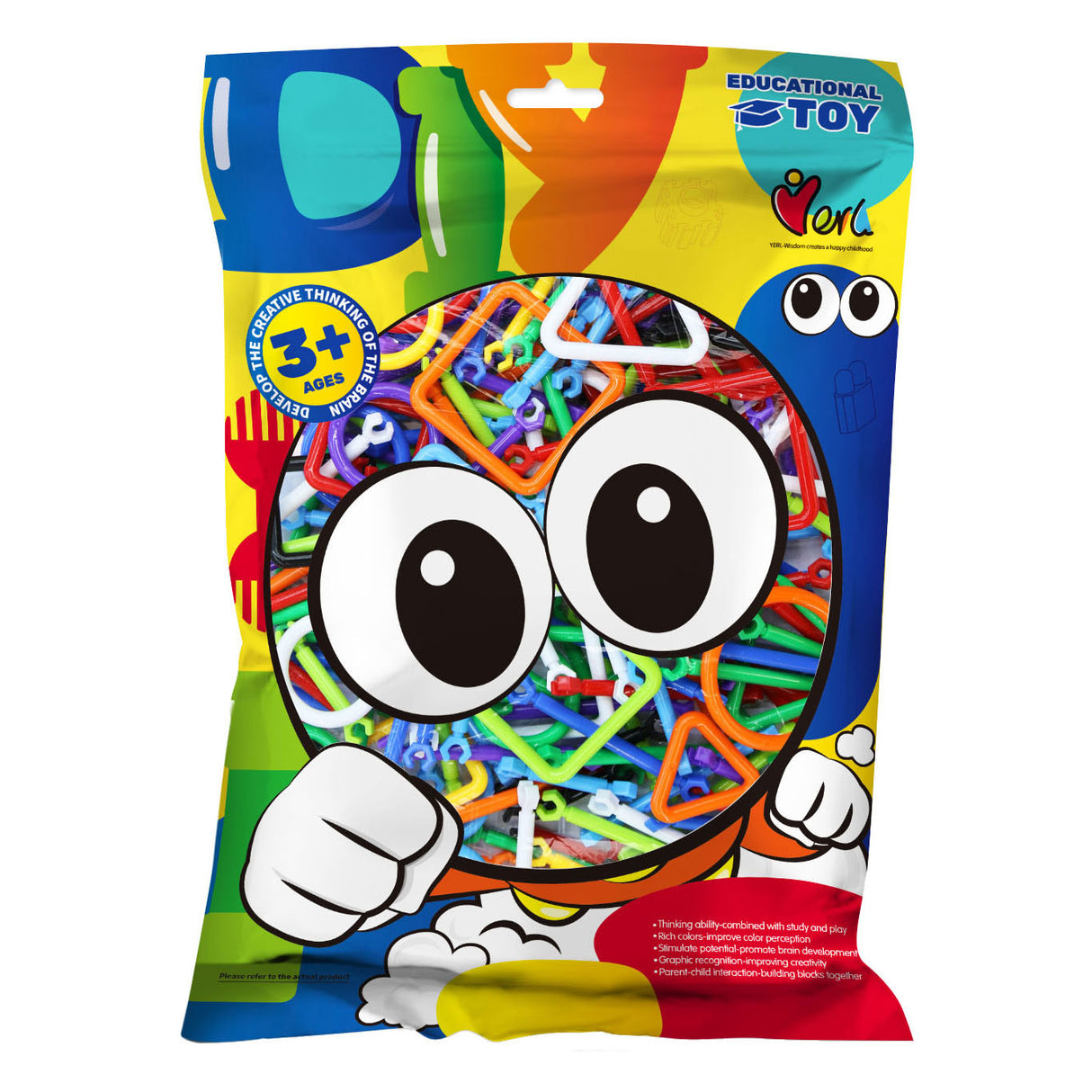 Formes de tiges de construction en sachet, 138 pcs.