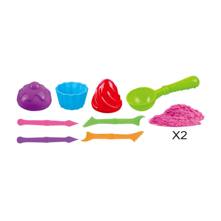Play sand set cupcakes, 2x300gr