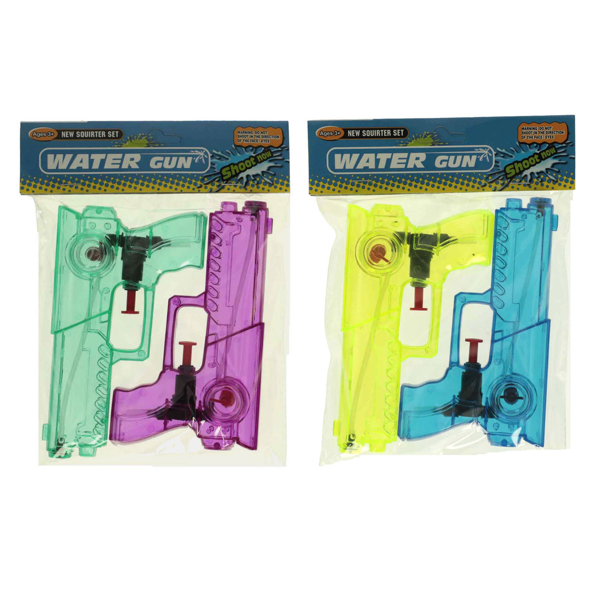 Transparent water pistols, 2 pcs.