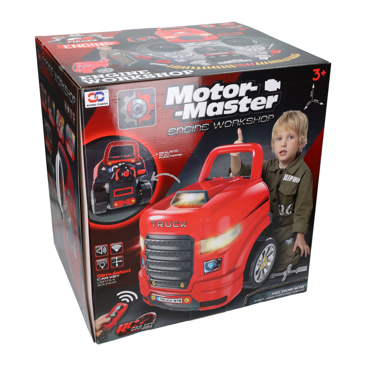 Engine block with light and sound