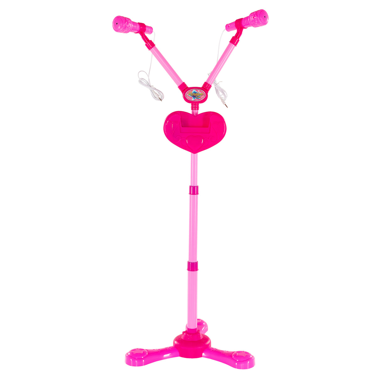 Duo microphone stand with light and sound with bluetooth