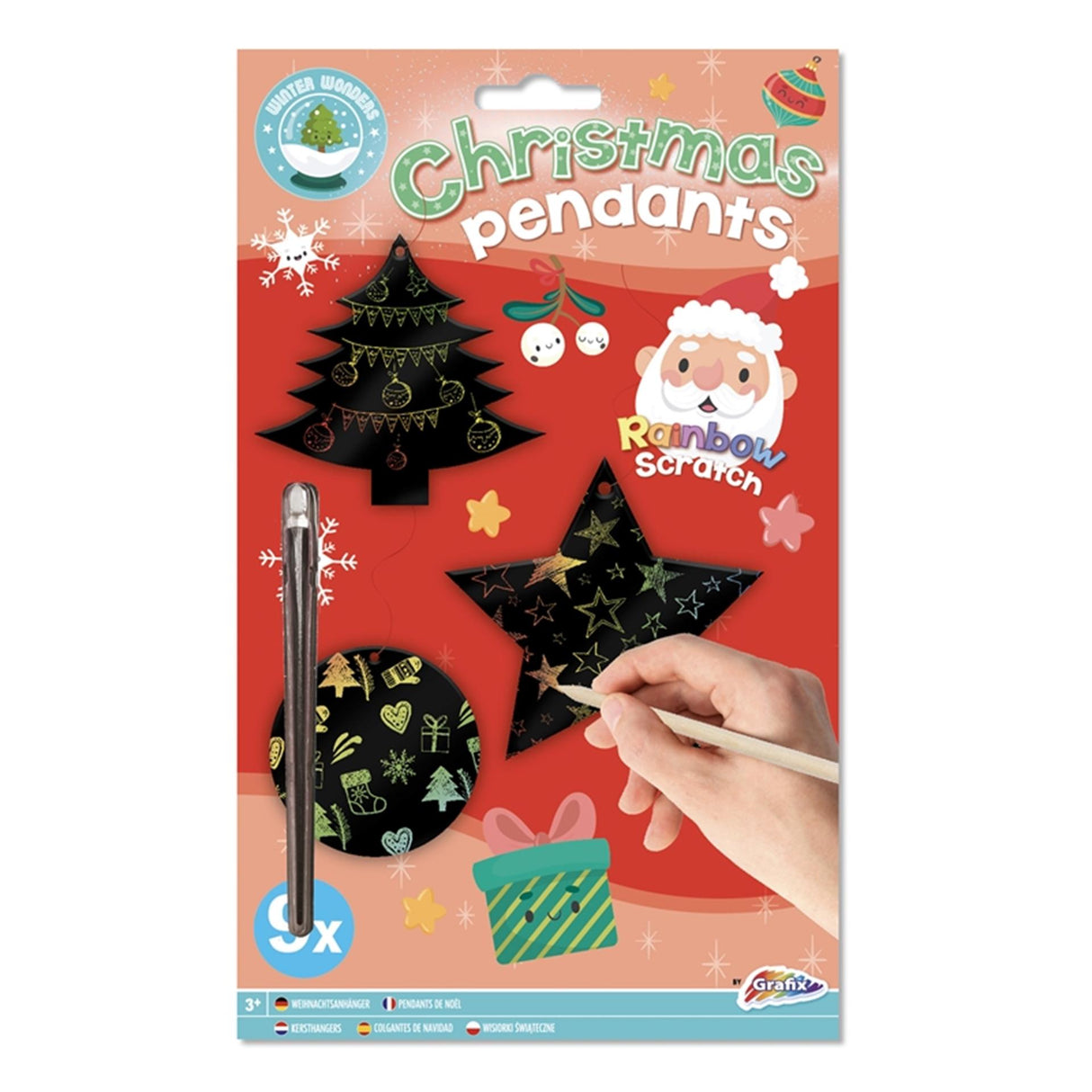 Grafix Xmas Hangers Christmas Regenboog, 9st.