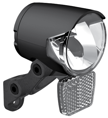Forlygte Hrmans H -Black MR4 Dynamo - On Function - Med Holder - 100 120 Lumen