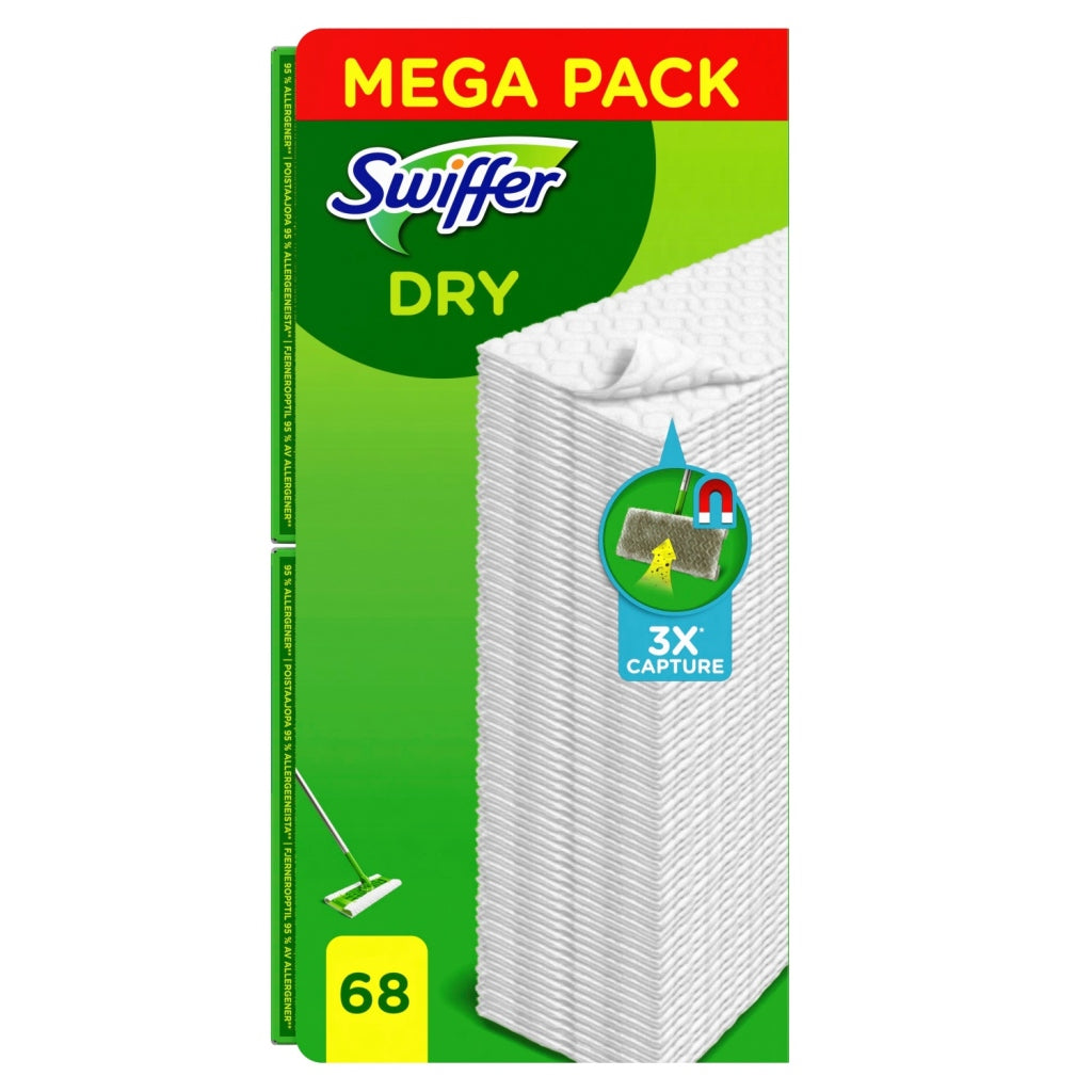 Swiffer Swiffer Swiffer Dry Mega Pack Magnetická podlahová látky 68 kusů