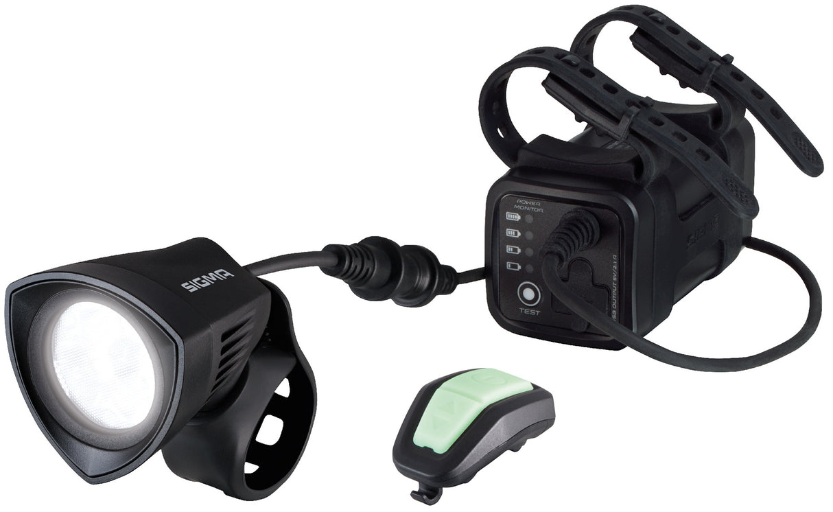 SIGMA BUSTER 2000 LUMEN HELME LAMP BATERIE LI-ON nabíječky dálkové ovládání