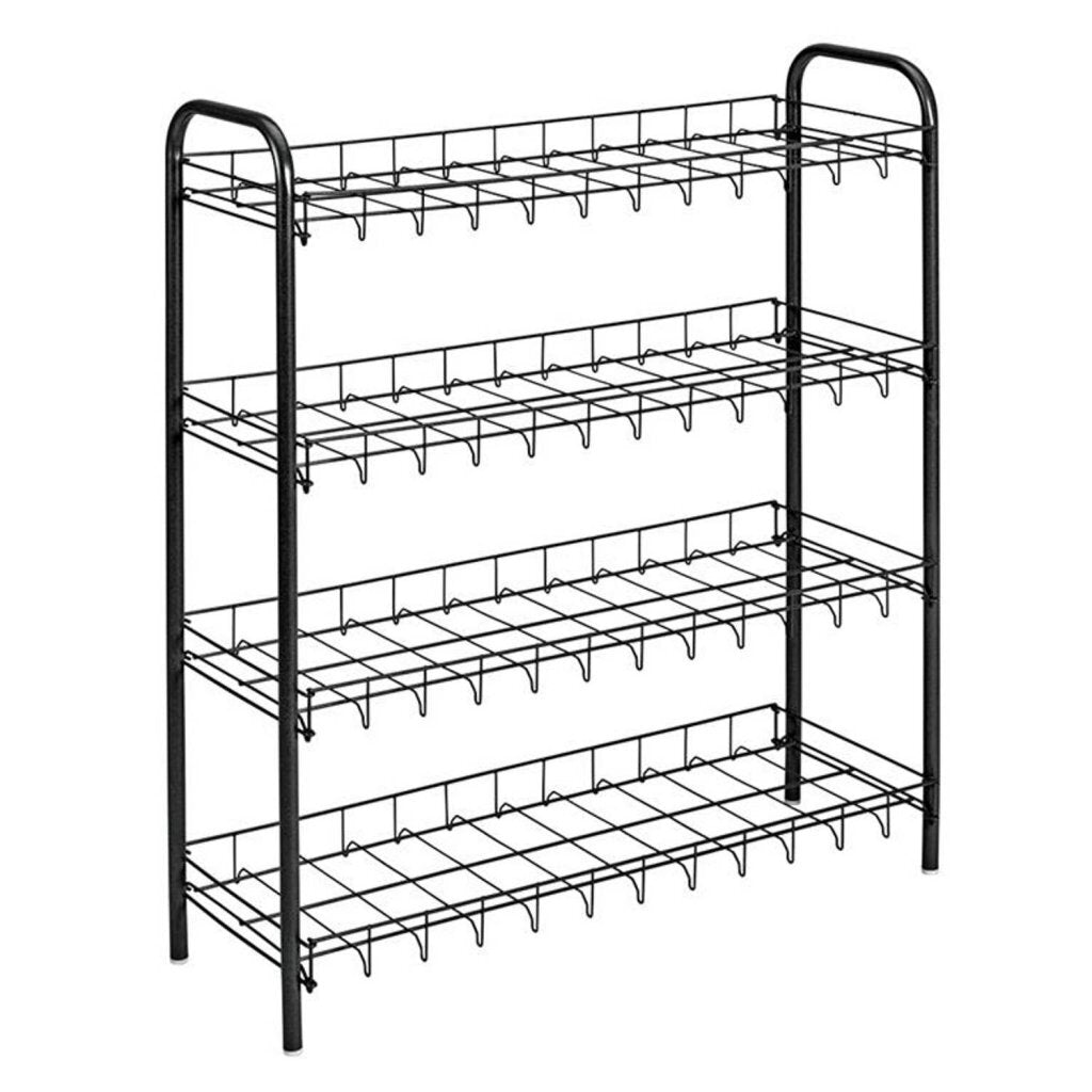 MetalTex Shoe Rack 4 Racks 64x23x80.5 cm svart