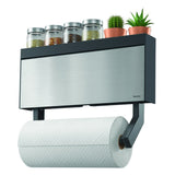 Metaltex kitchen helpers tango keukenrolhouder met snijhulp 38x6x17 cm rvs grijs