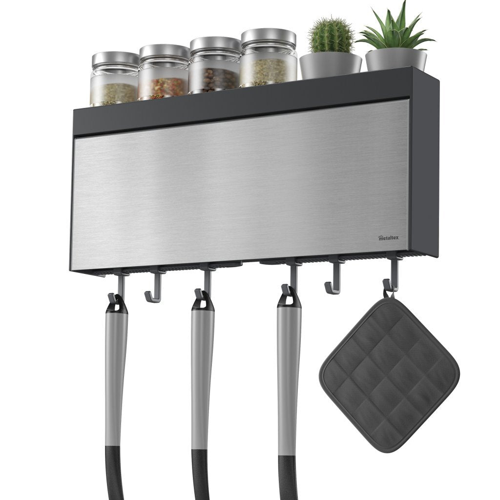Metaltex kitchen helpers tango keukenrolhouder met snijhulp 38x6x17 cm rvs grijs