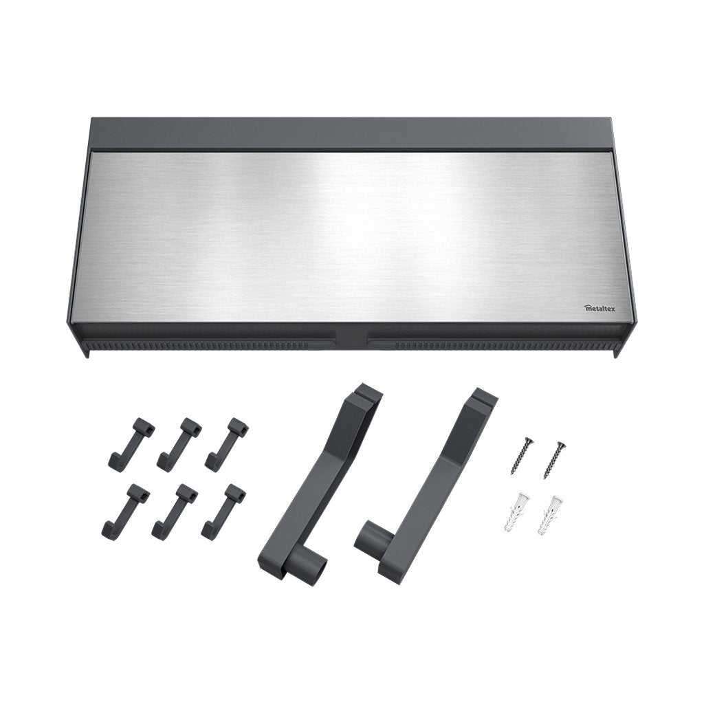 Metaltex kitchen helpers tango keukenrolhouder met snijhulp 38x6x17 cm rvs grijs