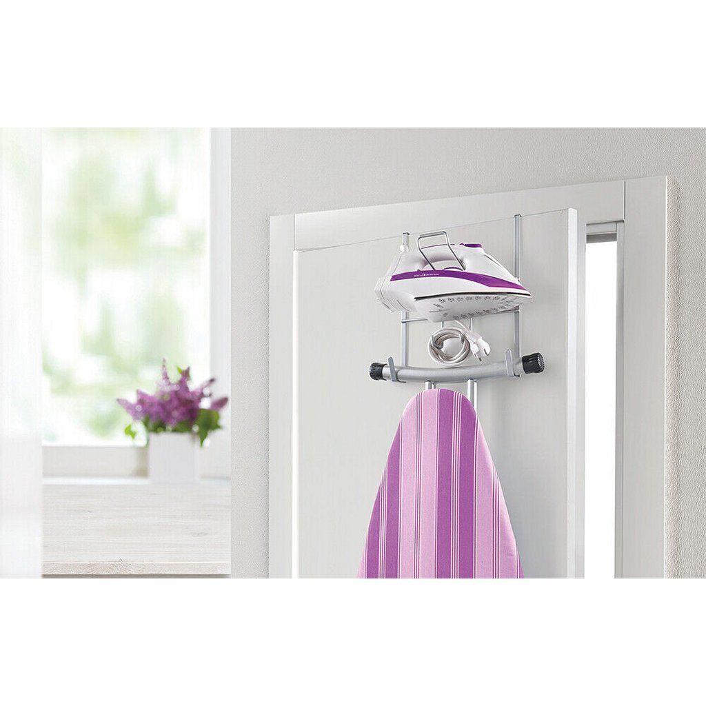 Metaltex platzsparender Bügelsethalter über der Tür 28x12x28 cm silber