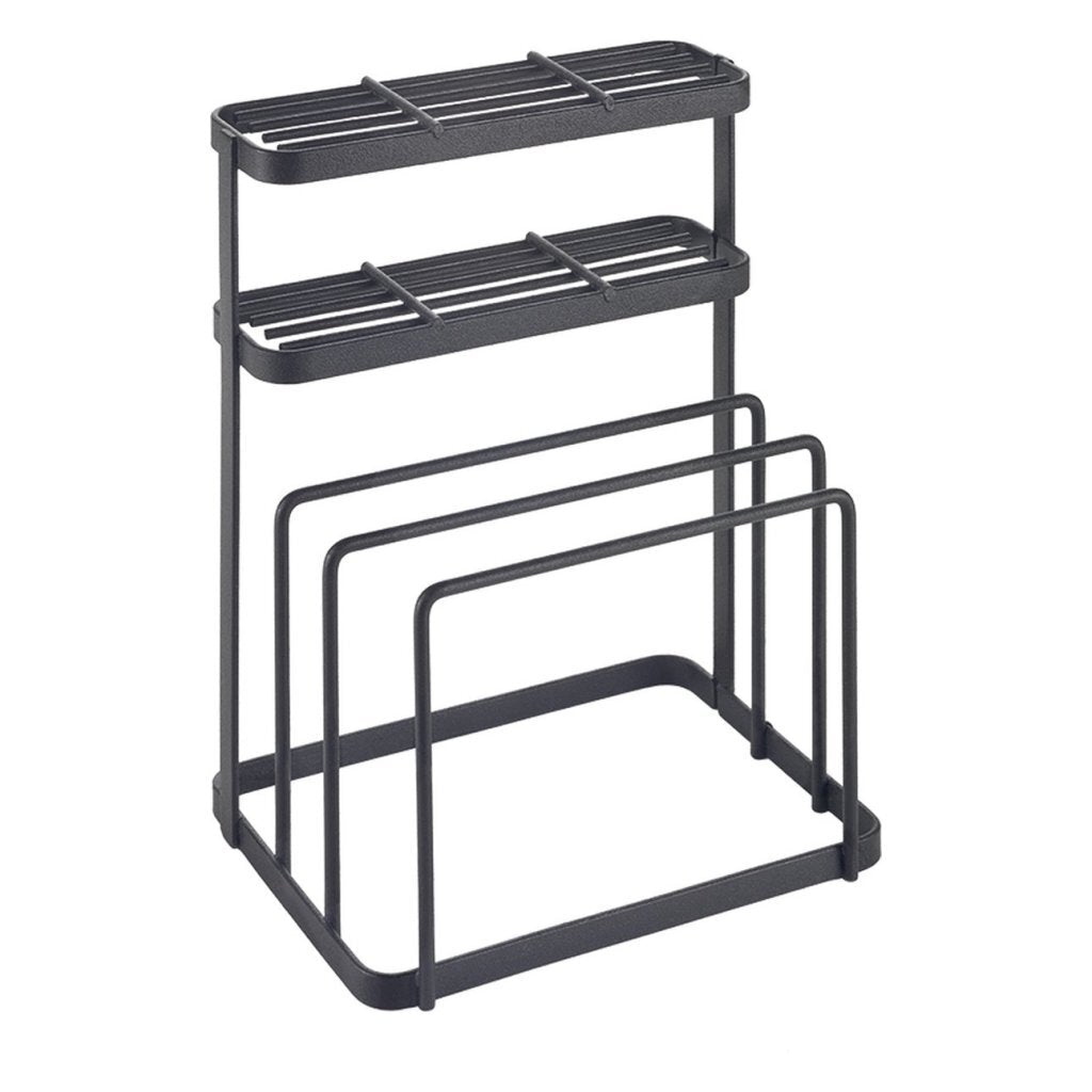 Metaltex Tokyo line rack for knives and cutting boards 16x12x22 cm black