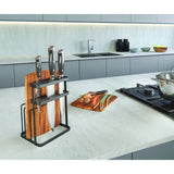 Metaltex Tokyo line rack for knives and cutting boards 16x12x22 cm black