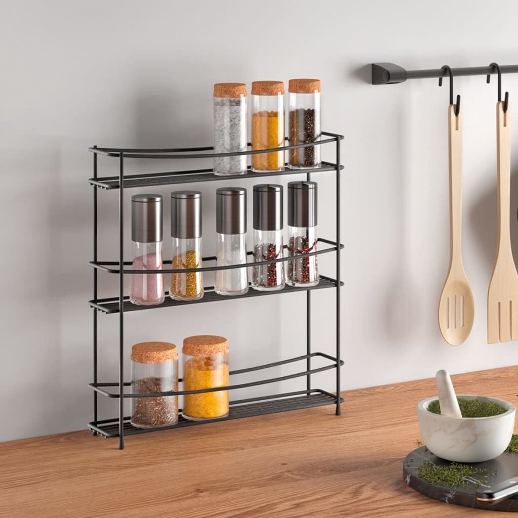 Metaltex Kumino Herb Rack 3 pavimenti Matt Black Metal