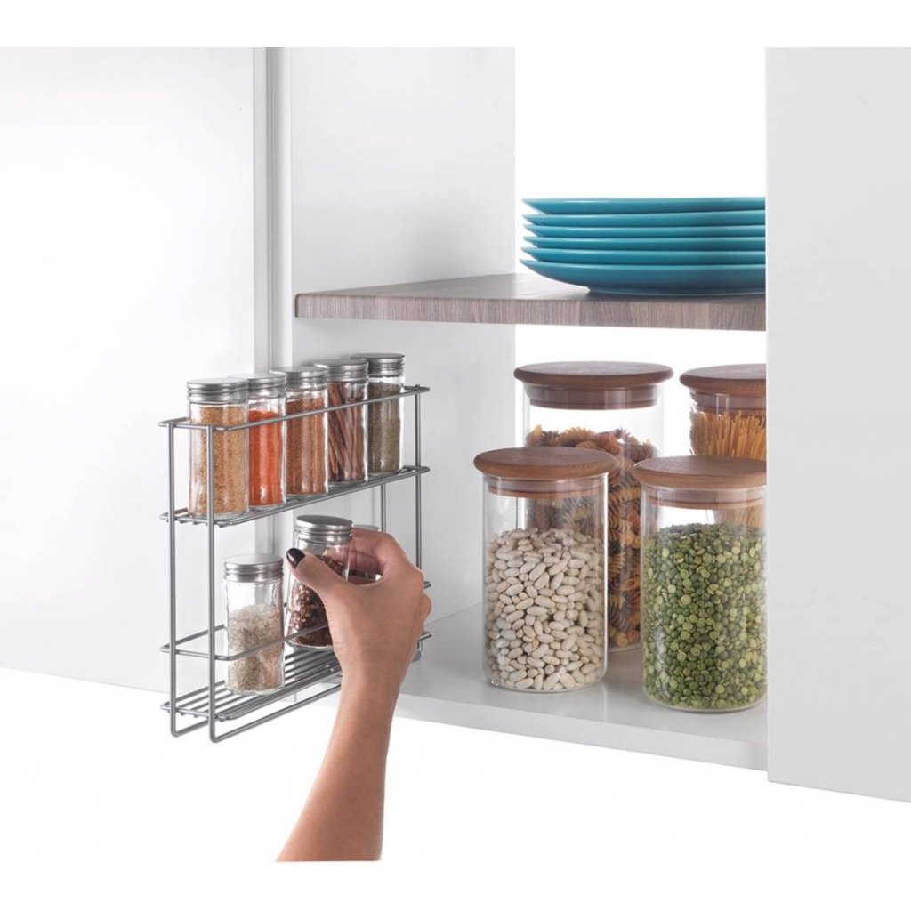 Metaltex Space Space Smart Smart Kichen verlängertem Gewierz Rack 6x2x22 cm sëlwer