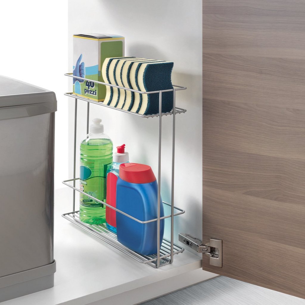 Metaltex Space Saver Smart Kitchen Extendable Sink Cabinet Rack 11x38x34 Cm Silver