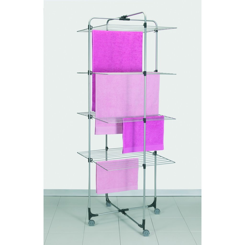 Metaltex Aliseo drying tower 40 m drying line 4 tiers 76x68x189 cm silver black