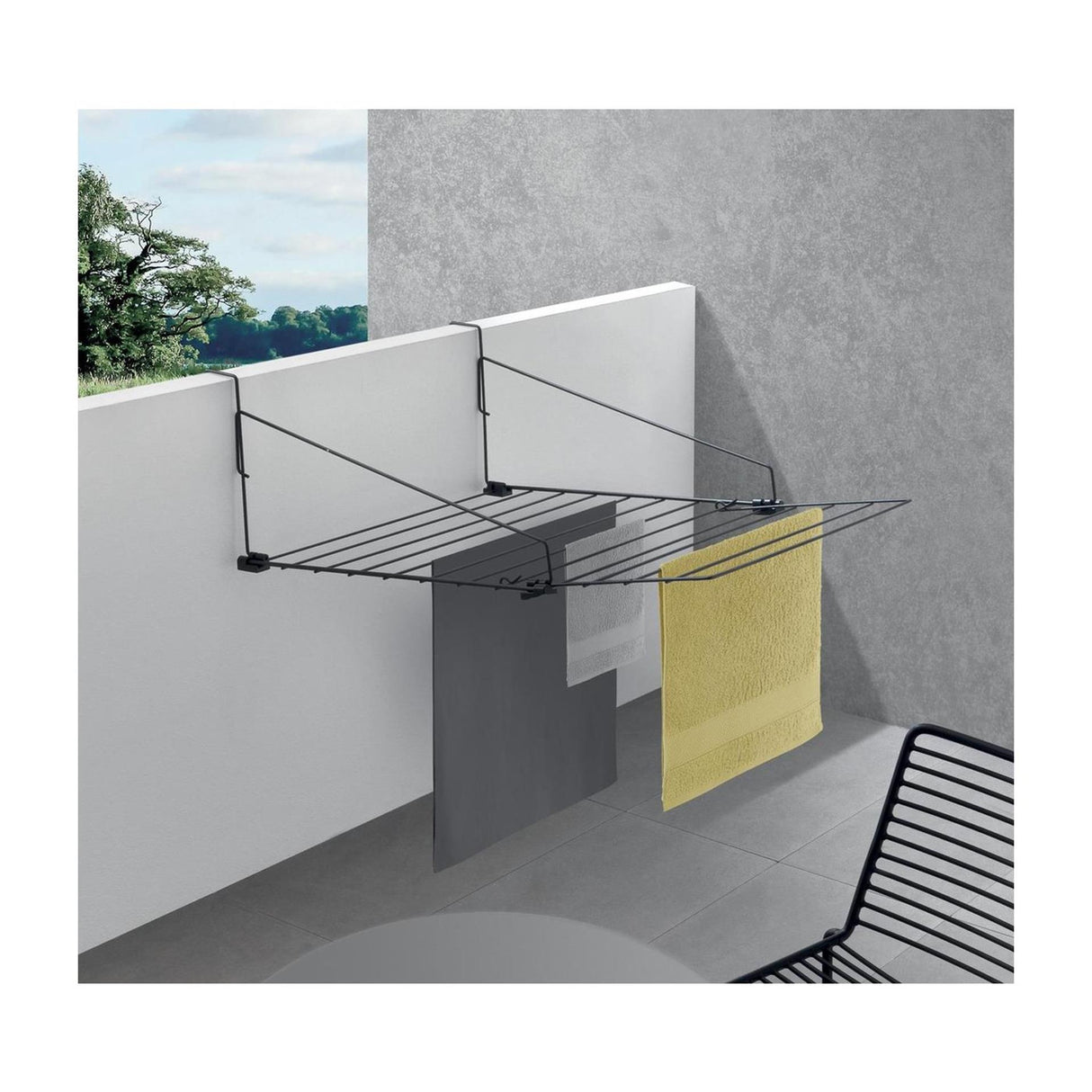 Metaltex The Hague drying rack 9 m drying line 55x28 cm black