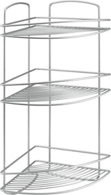 Metaltex Onda Baño esquina 3 pisos 22x22x53 cm de plata