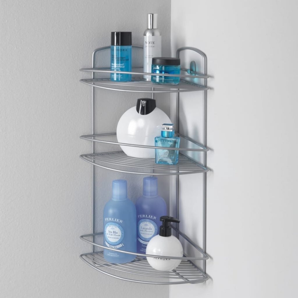 Metallex Ondo Buedzëmmer den Eck 3 Store 22x2x53 cm Sëlwer