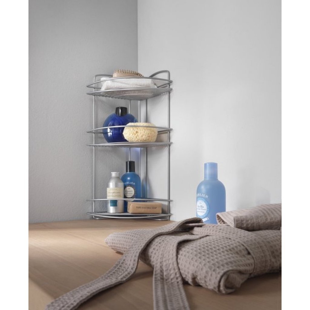 Metallex Ondo Buedzëmmer den Eck 3 Store 22x2x53 cm Sëlwer