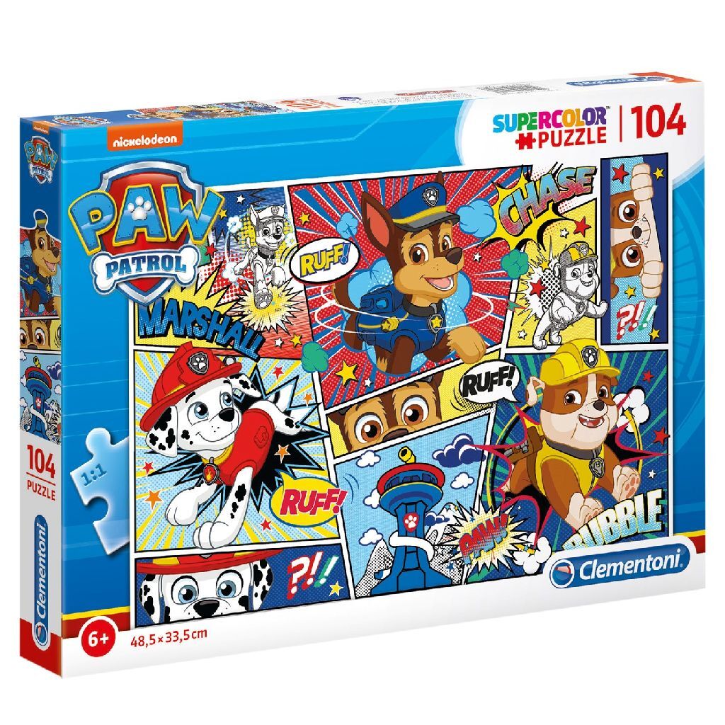 Clementoni supercolor puzzle paw patrol strip 104 pieces