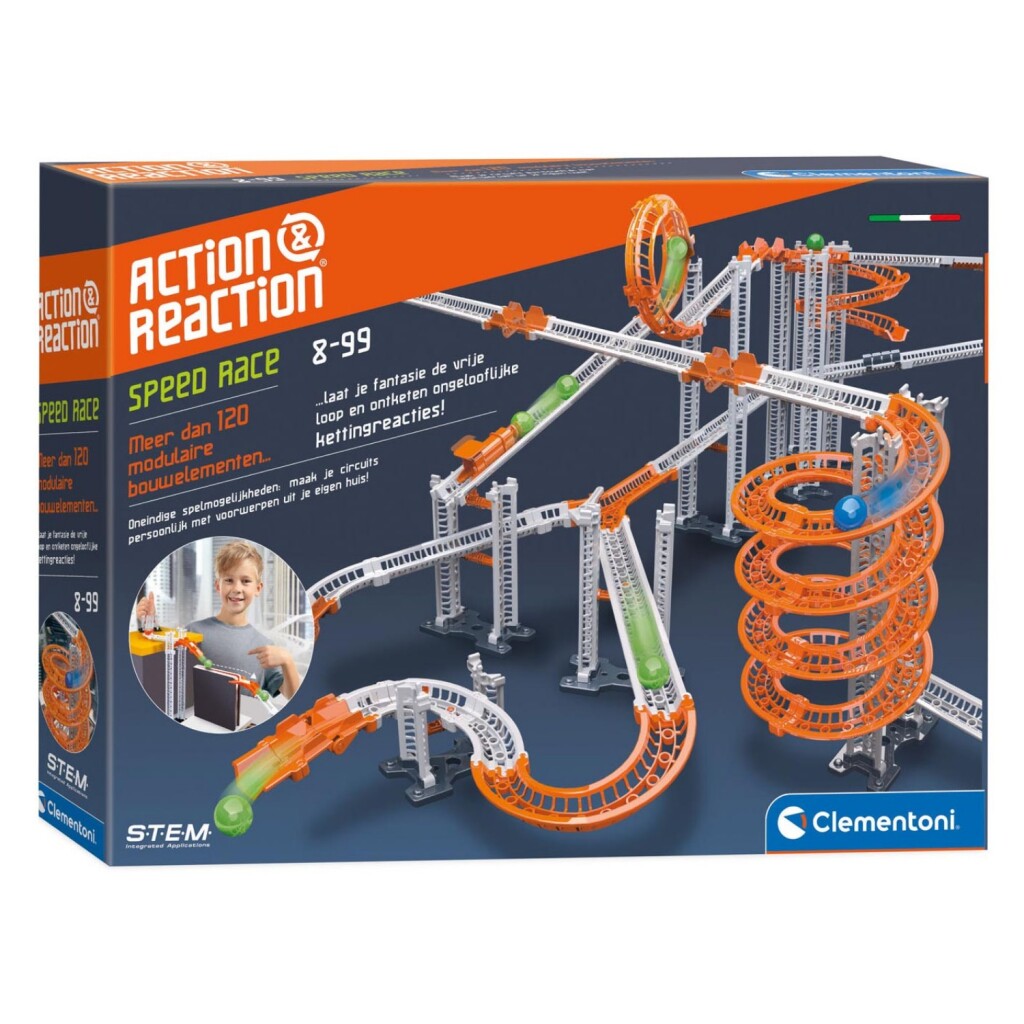 Clementoni Action und Reaktion Knikkerbaan Speed ​​Race