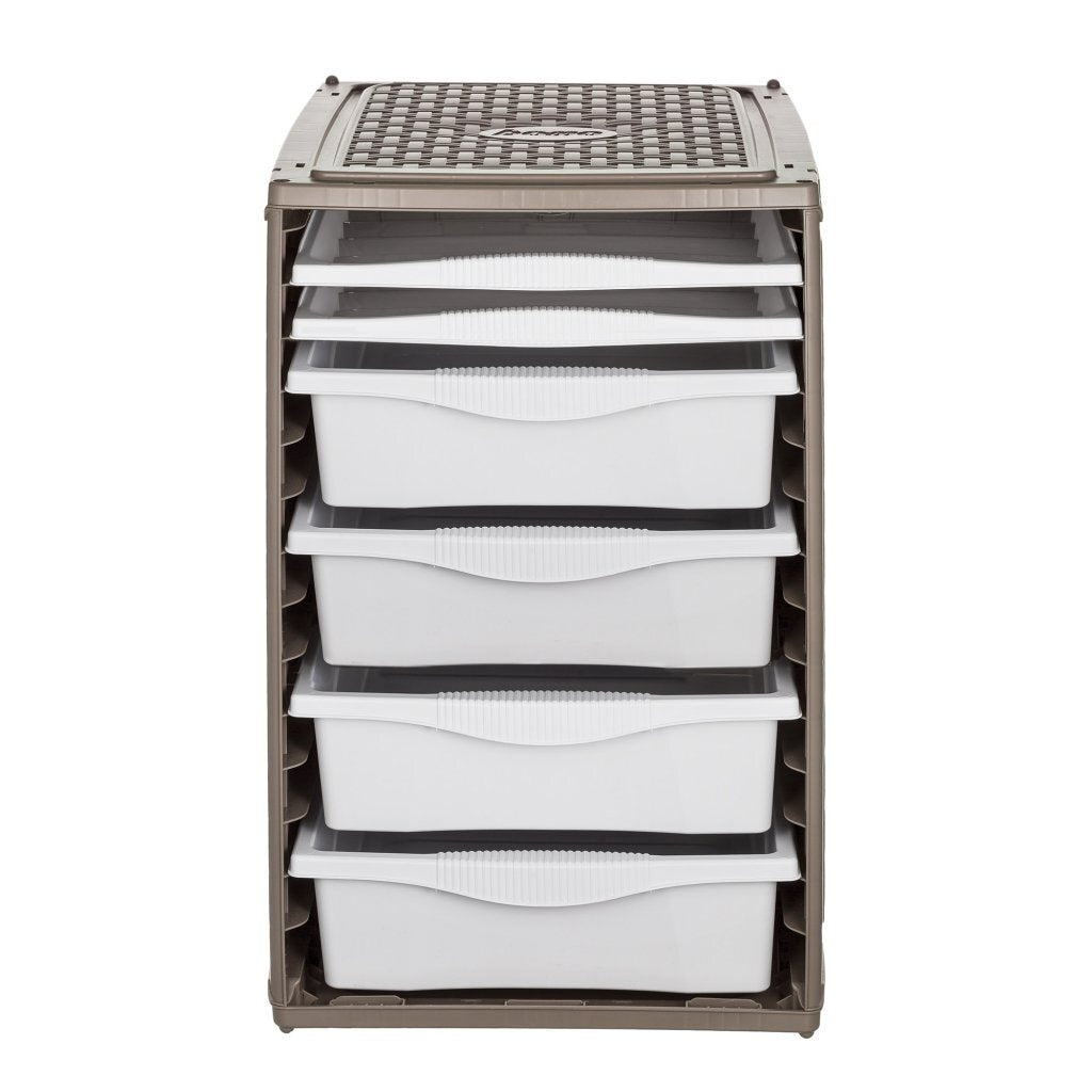 Bama RI, System za shranjevanje Ortino 34x41x53 cm taupe bela