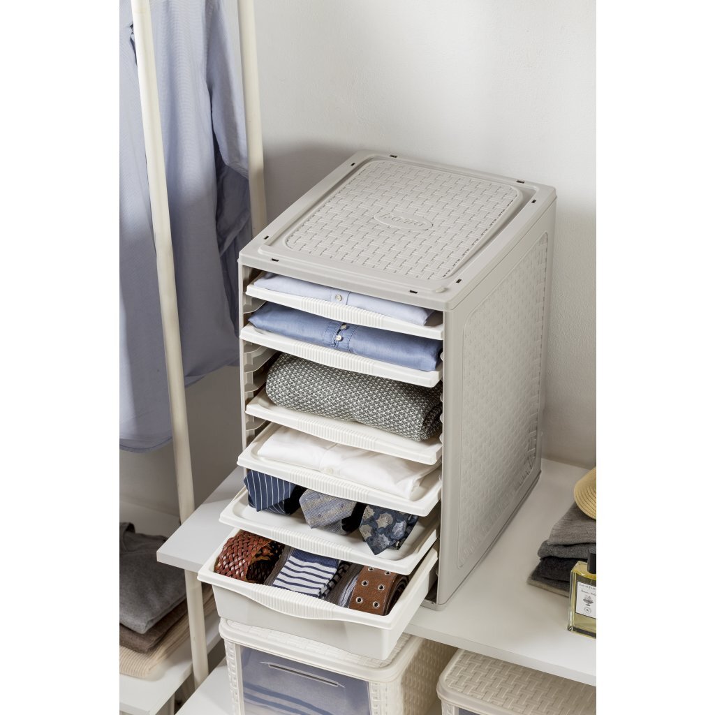 Bama RI, System za shranjevanje Ortino 34x41x53 cm taupe bela
