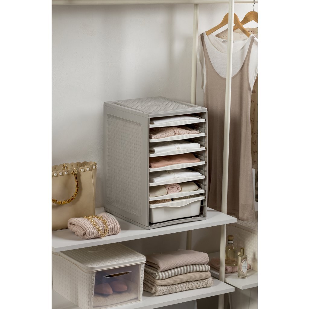 Bama RI, System za shranjevanje Ortino 34x41x53 cm taupe bela