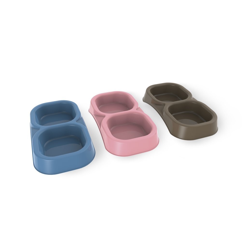 Bama Pet Double Feeding Bin 21x11.5x3 cm Various colors