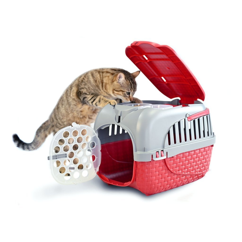 Bama Pet Transportbox 52x33x34 cm červené stříbro
