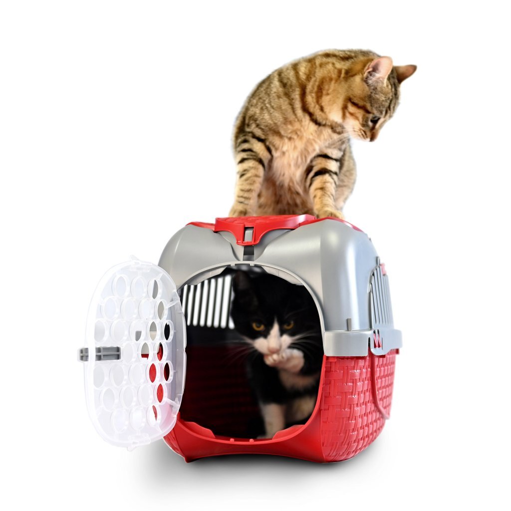 Bama Pet Transportbox 52x33x34 cm červené stříbro