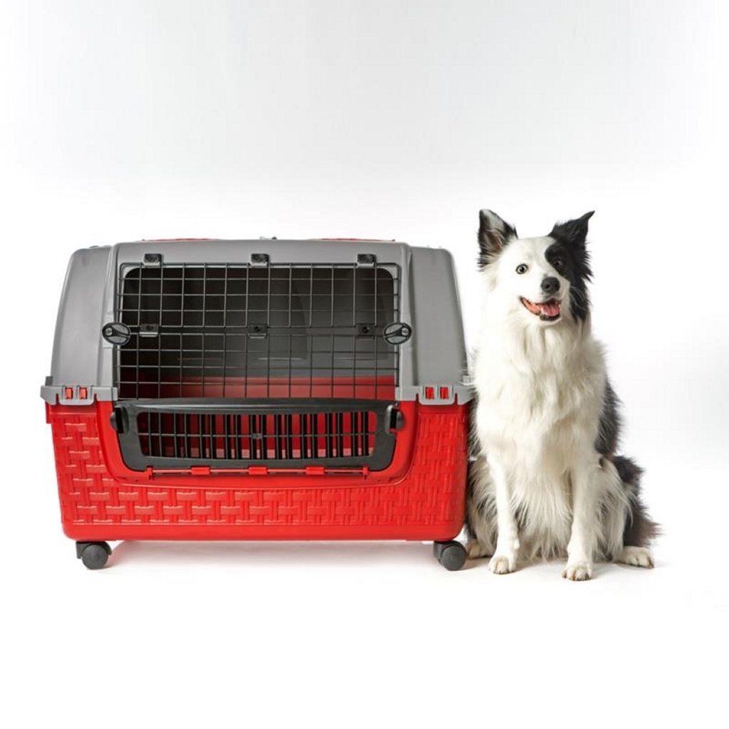 Bama Pet Transportbox with wheels 88x52x60 cm red gray