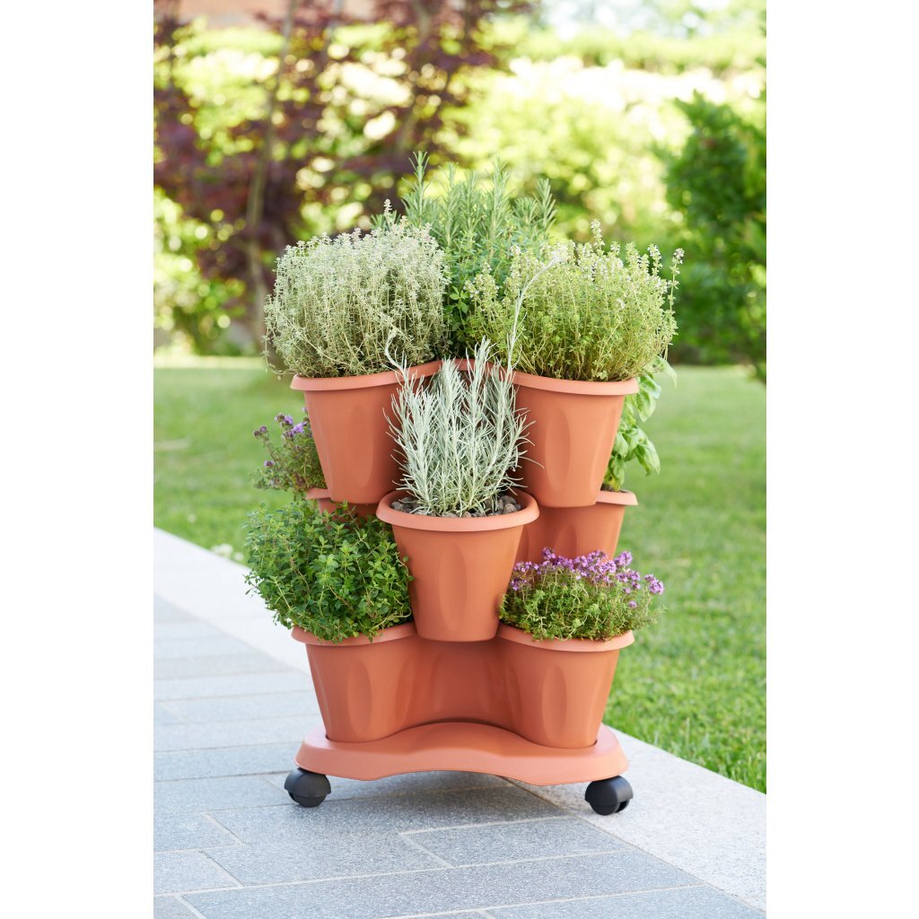 Bama Trifoglio Planter s kolami 40x51 cm terakota