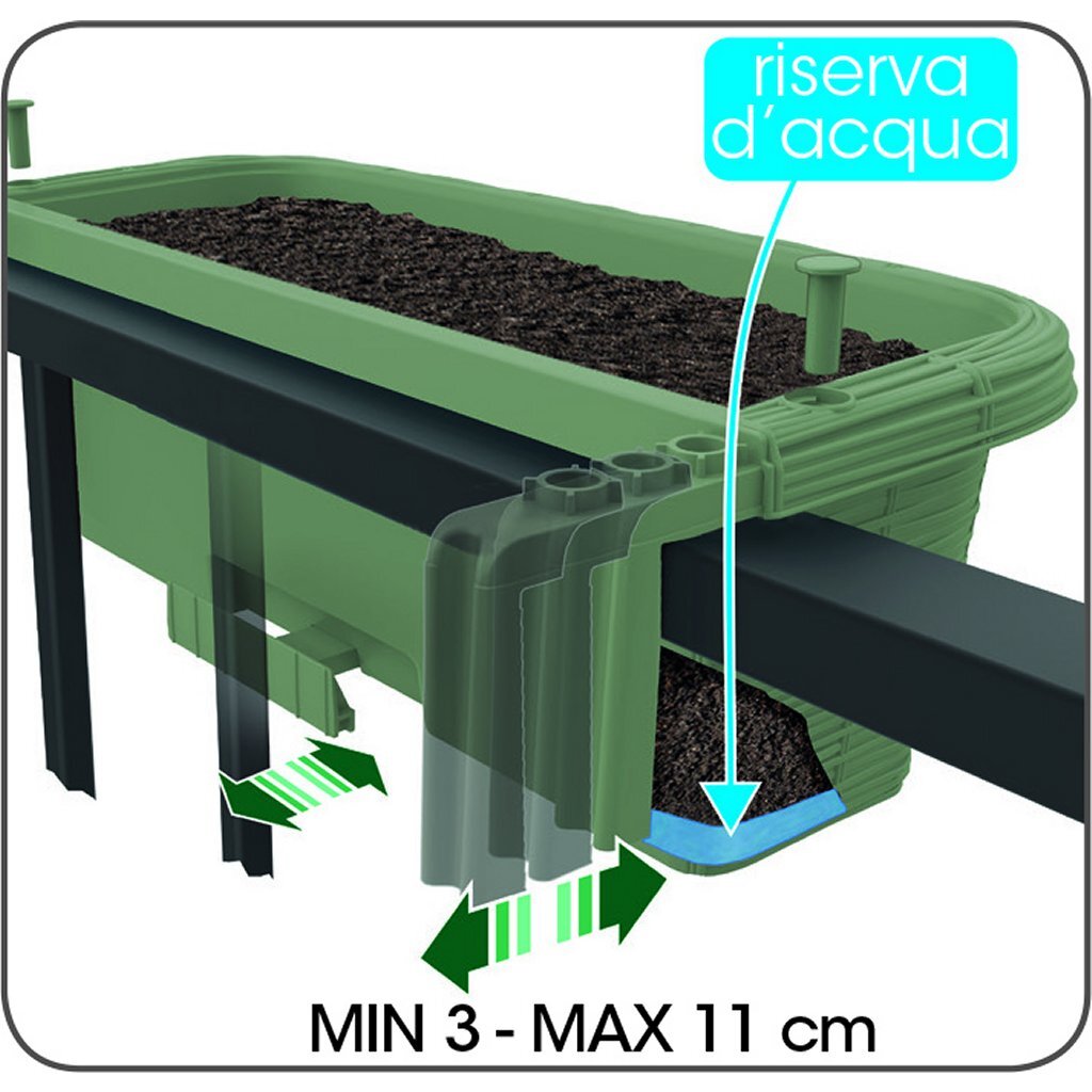 Bama Fioriadera Bloem-Balkonbak 60x20x18,5 cm Sagegroen