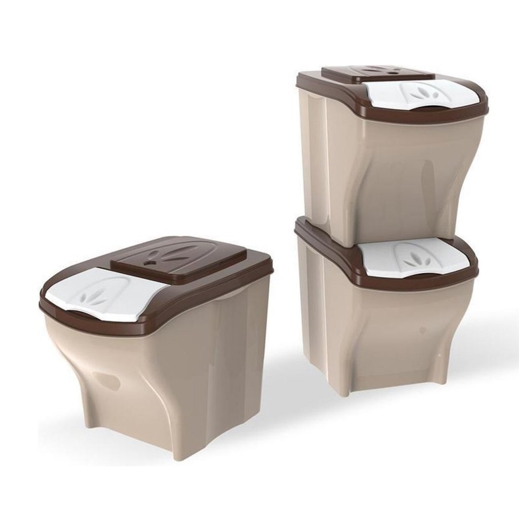 Kontejner pro krmení Bama Pet 3x20L Taupe Beige