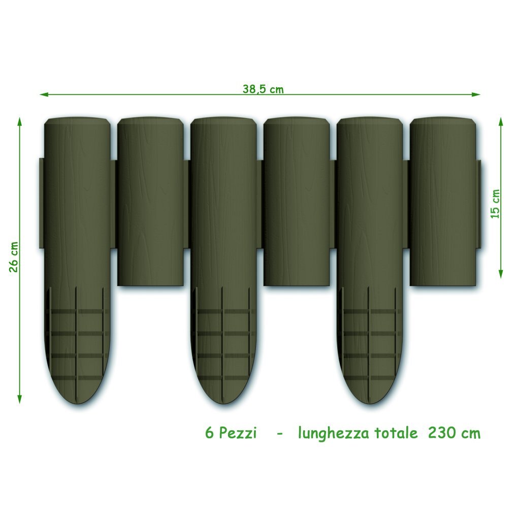 Bama Garden Modular Rand Imitation Wood 38,5x15 cm 6 kusů hnědé