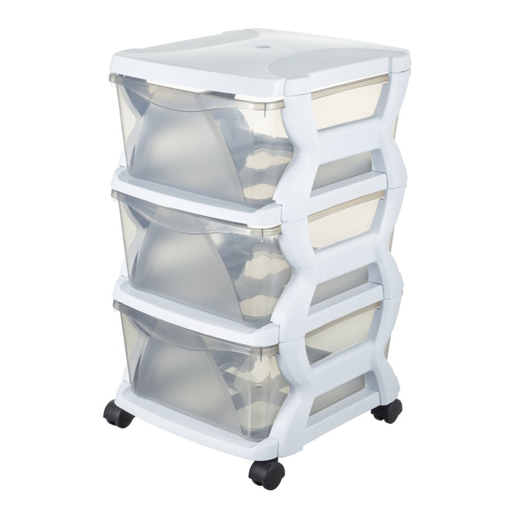 Bama Insieme drawer system with wheels 3 drawers 36x40x62 cm white transparent