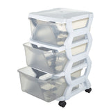 Bama Insieme drawer system with wheels 3 drawers 36x40x62 cm white transparent