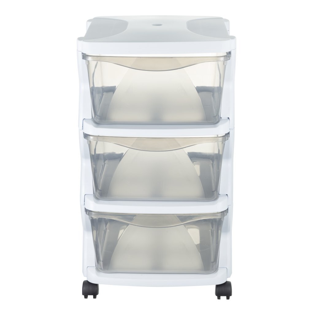 Bama Insieme drawer system with wheels 3 drawers 36x40x62 cm white transparent