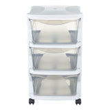 Bama Insieme drawer system with wheels 3 drawers 36x40x62 cm white transparent