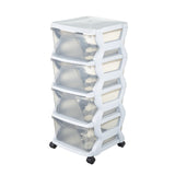 Sistema de cajones BAMA Insieme con ruedas 4 cajones 36x40x80 cm blanco transparente
