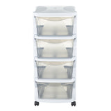 Sistema de cajones BAMA Insieme con ruedas 4 cajones 36x40x80 cm blanco transparente