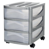 Bama big hobby drawer system with 3 drawers 30x30x40 cm silver white